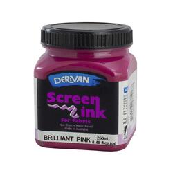 Derivan Screen Ink 250ml Brilliant Pink