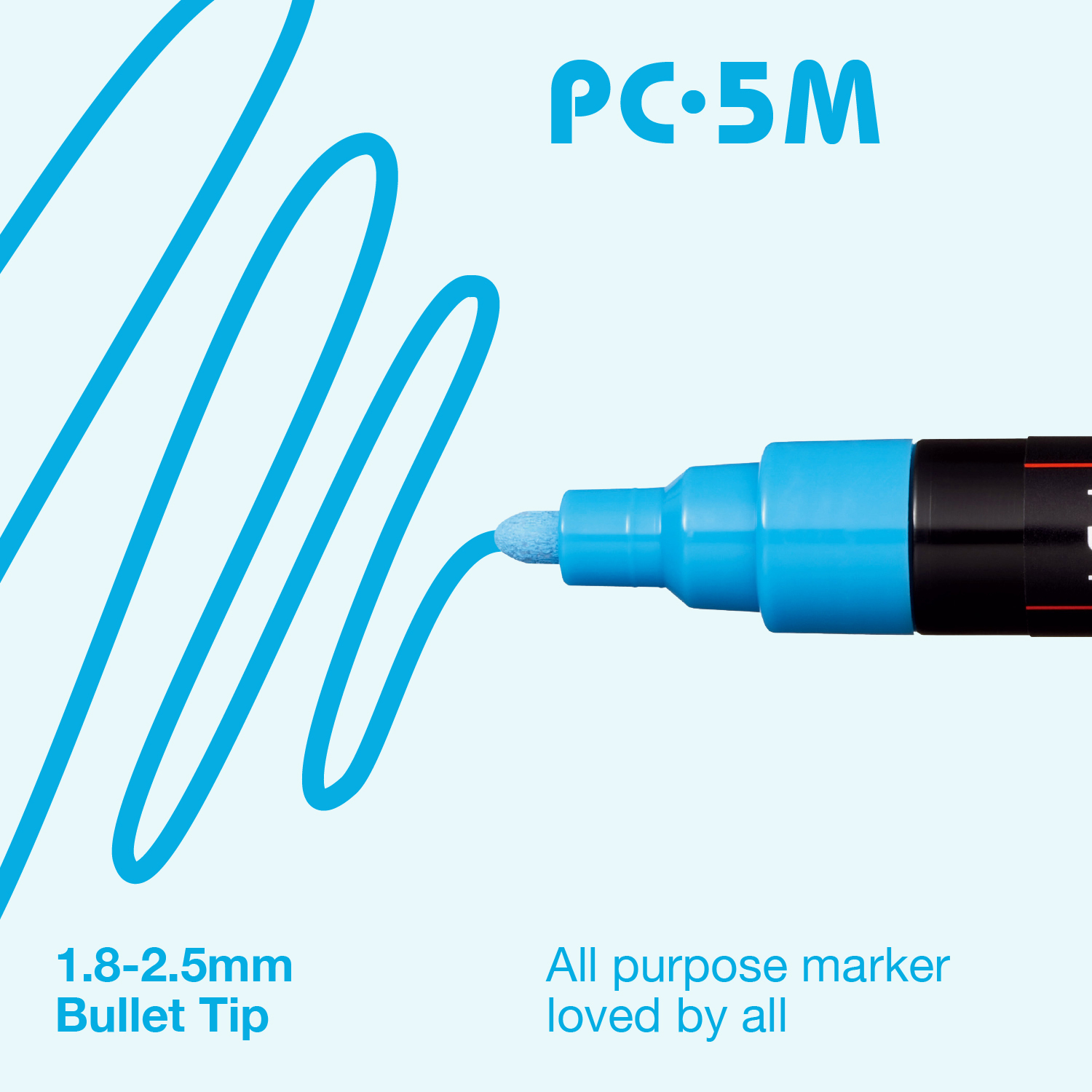 Posca Marker : Pc-5m : Medium Bullet Tip : 1.8 - 2.5mm : Black