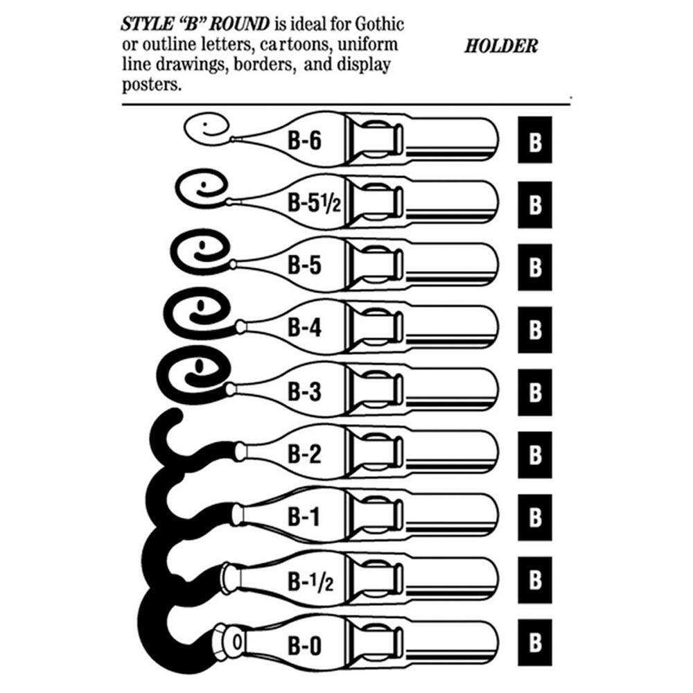Speedball Broad Edge B-Series Round Calligraphy Nibs and Sets