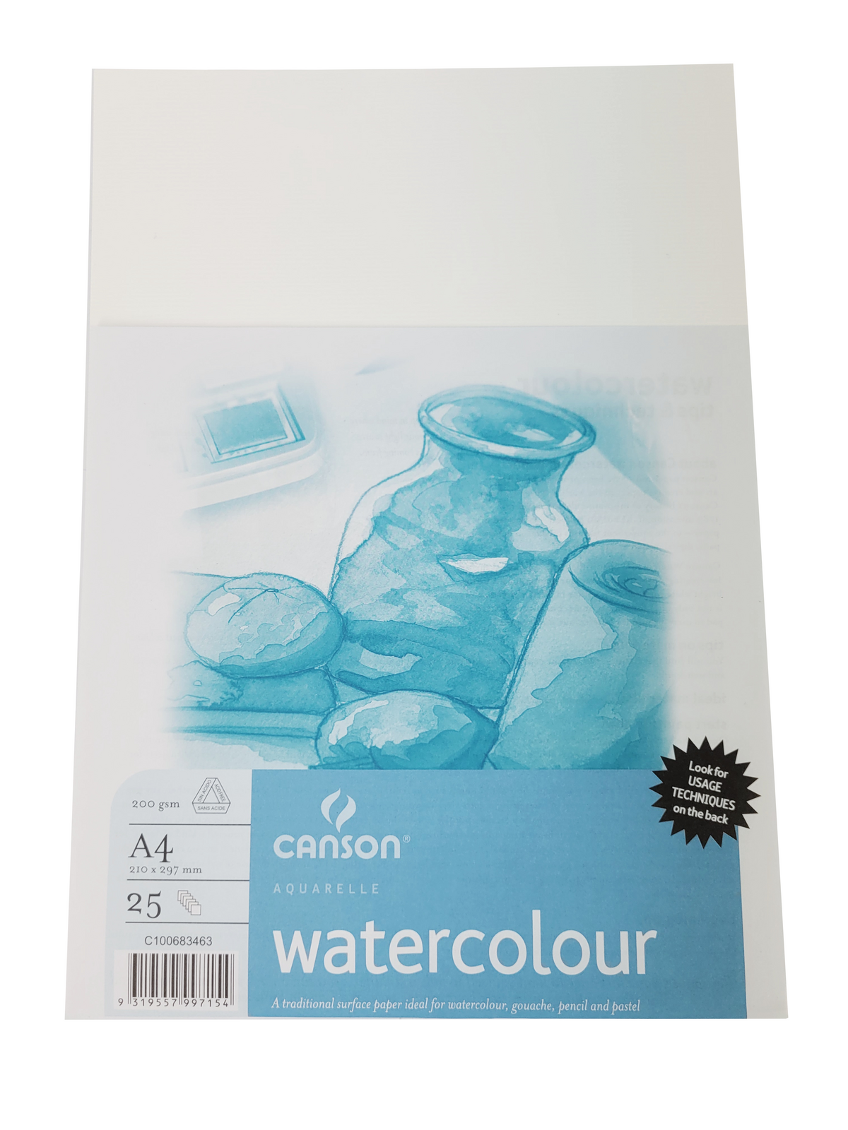 Canson A5 Watercolour pad Including 10 Sheets of White Cold Pressed  Watercolour Paper A3
