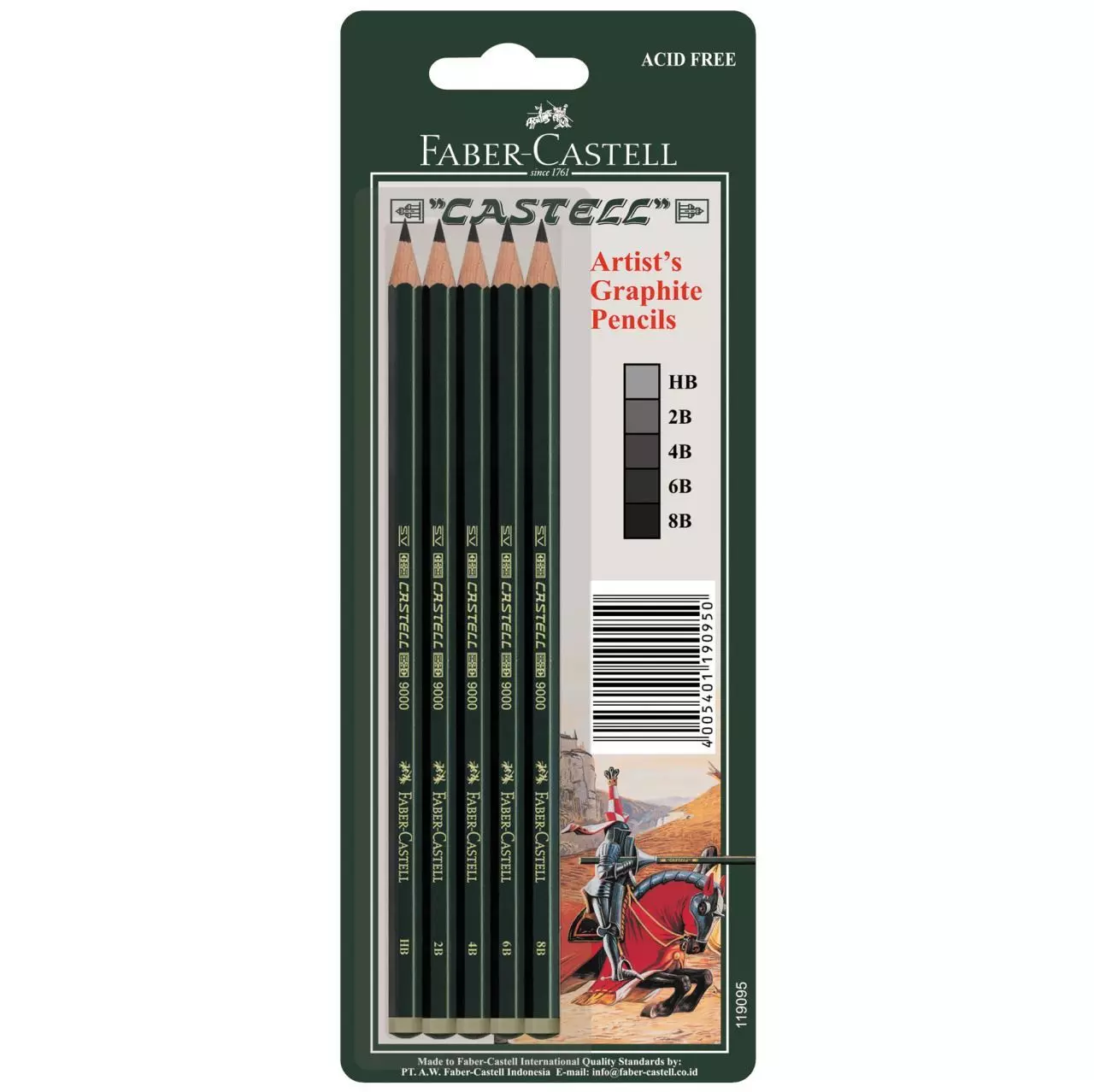 Faber-Castell 9000 4B Pencils 2 Pack Multicoloured