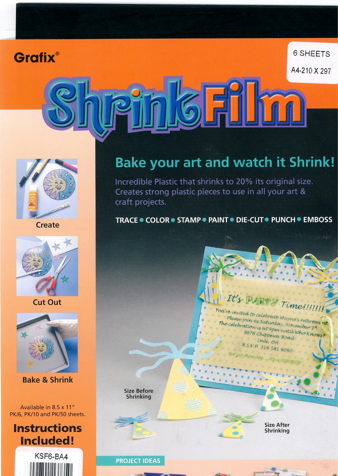 Grafix - Shrink Plastic METALLIC (8.5x11 - 6 sheets)