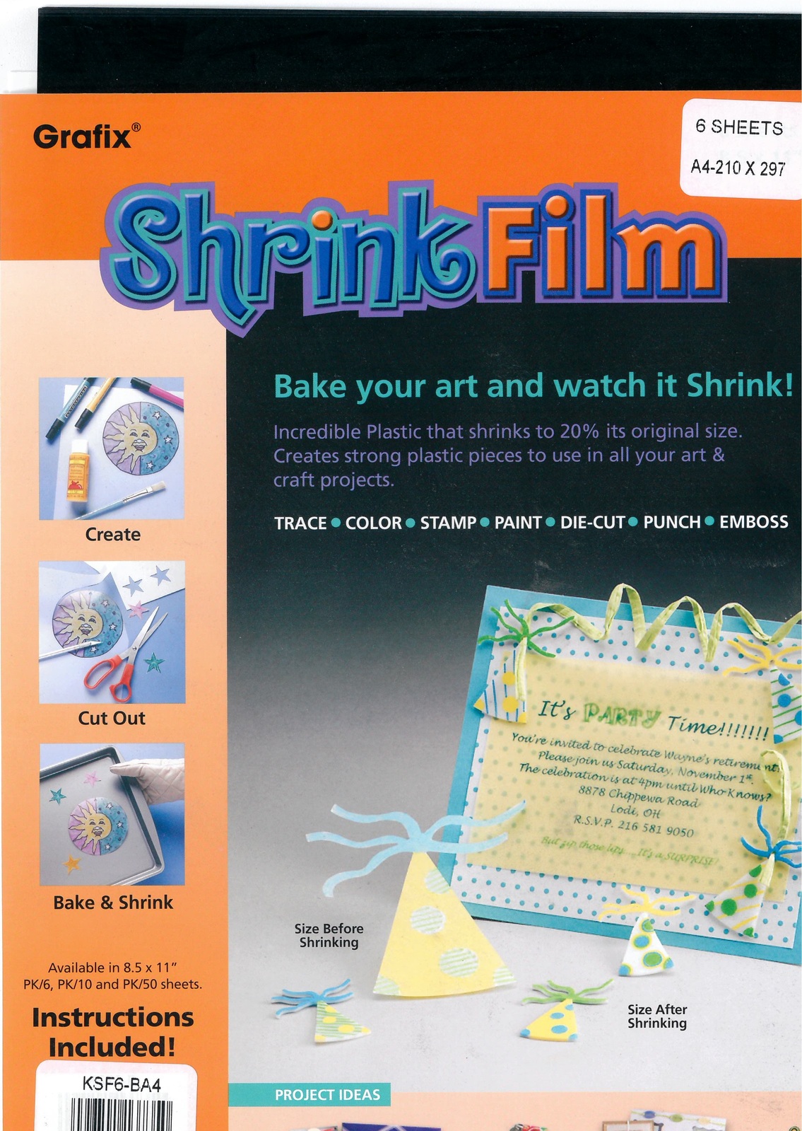 Grafix Inkjet Shrink Film A4 Clear 6