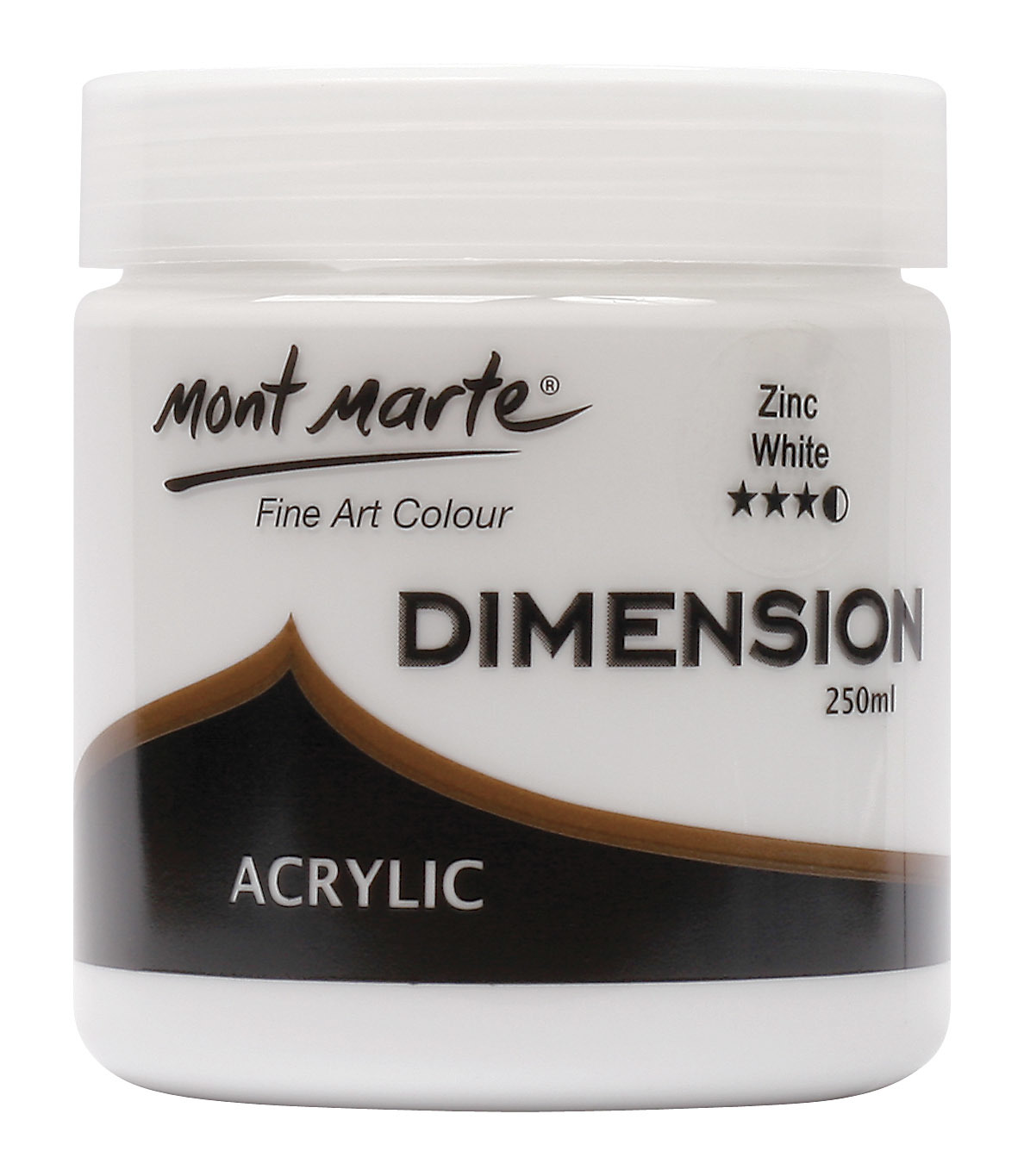 Dimension Acrylic Paint Zinc White 250mls Mont Marte
