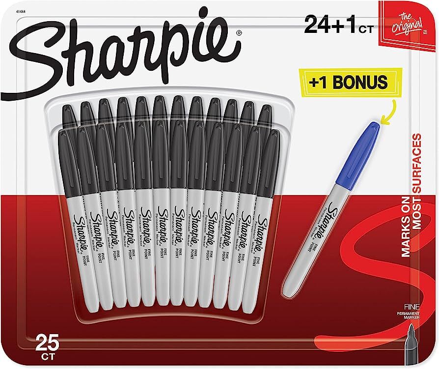 Sharpie Fine Tip Permanent Marker, Fine Bullet Tip, Black, 24/Pack