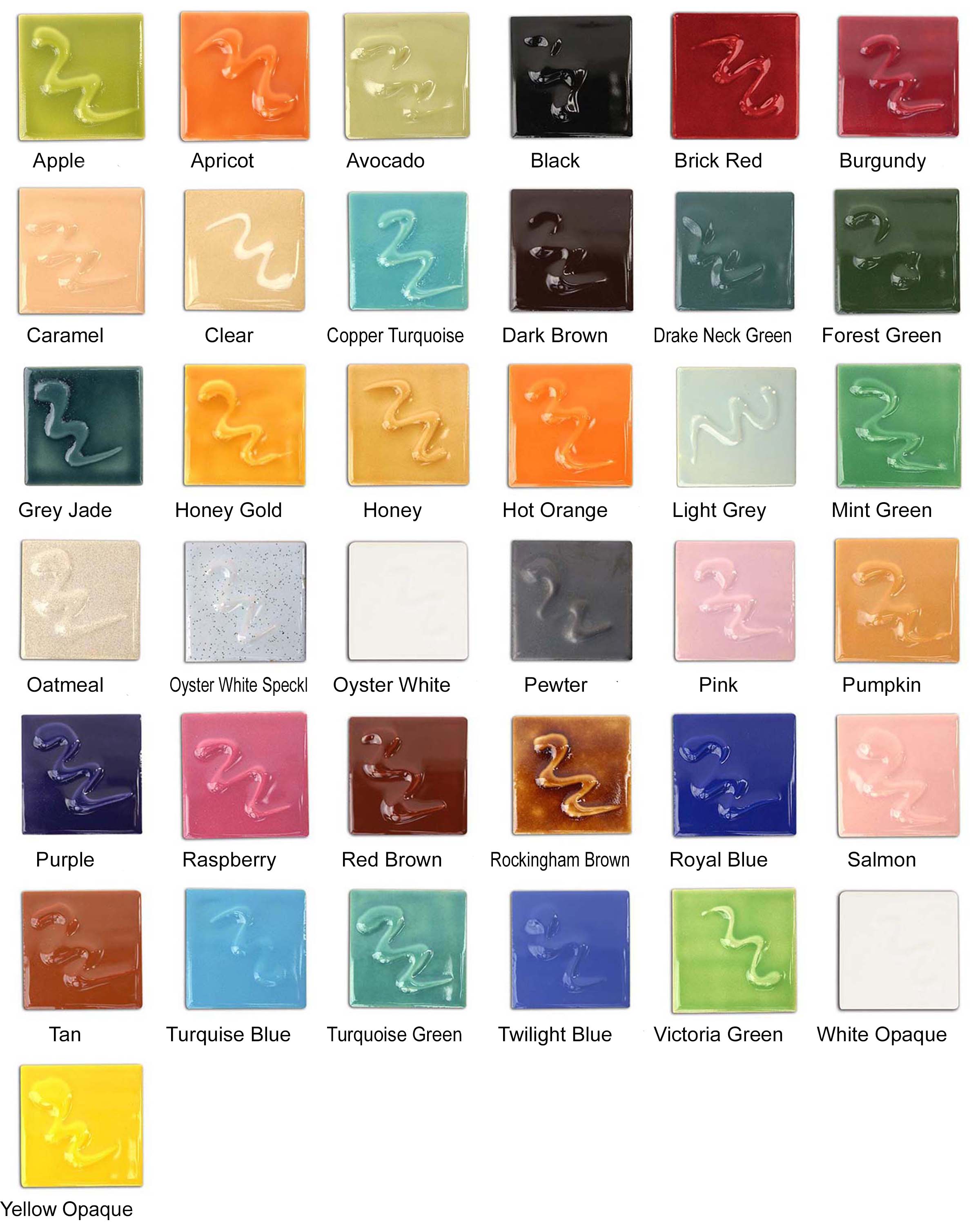 Glaze Color Chart