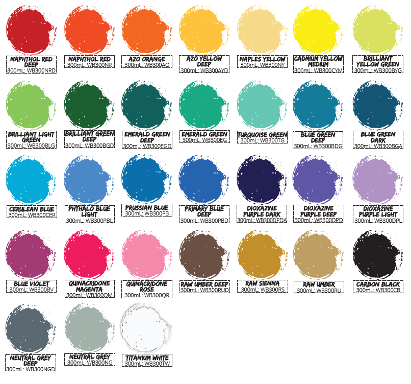 MTN WATER BASED SPRAYPAINT 300ml COLOR CHART, Montana World