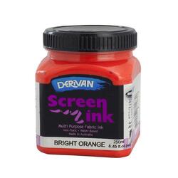 Derivan Screen Ink 250ml Bright Orange