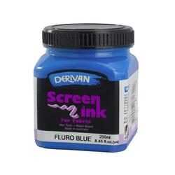 Derivan Screen Ink 250ml Fluoro Blue