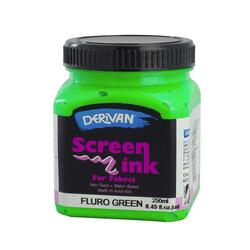 Derivan Screen Ink 250ml Fluoro Green