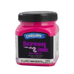 Derivan Screen Ink 250ml Fluoro Magenta