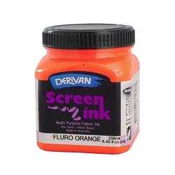 Derivan Screen Ink 250ml Fluoro Orange