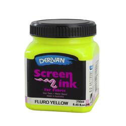Derivan Screen Ink 250ml Fluoro Yellow