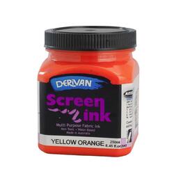 Derivan Screen Ink 250ml Yellow Orange