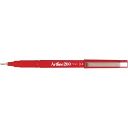 Artline 200 Fineliner Red 12 Pack