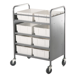 Mobile Art Trolley with 6 Small Multi Stacker Crates