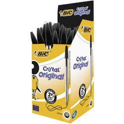 Bic Crystal Xtra Life Ball Point Pens Pack of 50 - Black