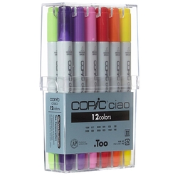 Copic Marker Felt Pen Ciao Set of 12 Basic assorted colours