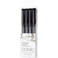 Copic Multiliner Pen Set of 4 Black, .03, .05, 0.1, 0.3mm nibs