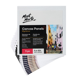 Mont Marte Carton of 36 Canvas Panels Pkt 5 10 x10 cm