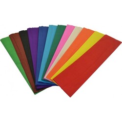Assorted Colours Crepe paper 250 x 50cm 12 Pack