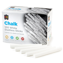 EC Dustless Chalk White 100 Pack