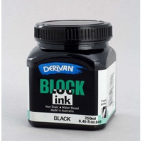 Derivan Waterbase Block Ink 250ml Black