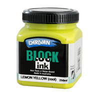 Derivan Waterbase Block Ink 250ml Lemon (Cool Yellow)