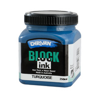 Derivan Waterbase Block Ink 250ml Turquoise
