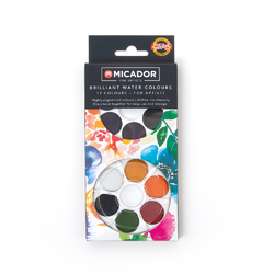 Micador Watercolour Stackable Disc Set 12 Brilliant Colours