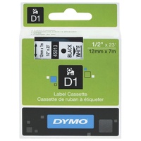 DYMO D1 Label Replacement Tape 12mm x 7m Black on White