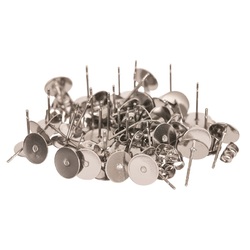 Earring Posts & Studs Pack of 100 8mm Studs and backs