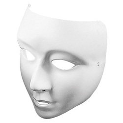 Plastic Theater Face Masks White Pack of 10