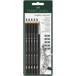 Faber Castell Aquarelle Water Soluble Graphite + Watercolour Brush Set of 5
