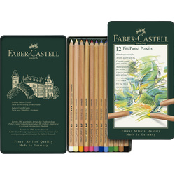 Faber-Castell Pitt Pastel Pencils Tin of 12 assorted colours