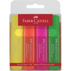Faber-Castell Textliner Highlighters Assorted 4 Pack