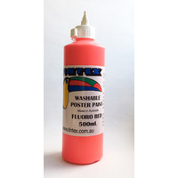 Tintex Washable Poster Paint 500ml Fluorescent Red