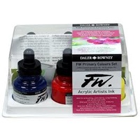 Daler-Rowney FW Acrylic Ink Set - Primary Colour