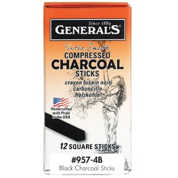 Generals Compressed Charcoal 12 Box - Black