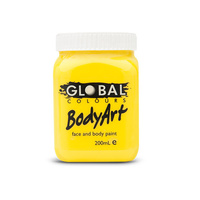 Global Face & Body Paint Bodyart 200ml Yellow