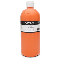 Global Colours Acrylic Paint Orange 1 litre