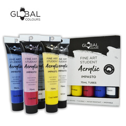 Global Colours Acrylic Paint Set: 5 x 75ml Standard Colours