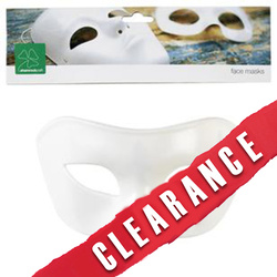 65% OFF- Plastic Half Face Mask with Stapled Elastic Band White Single Mask