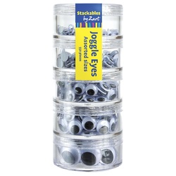 Stackable Googly Eyes Assorted Black and White and Sizes 550 Pieces