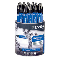 Lyra Graphite Water-soluble Crayons 24 Tub 8 each of 2B, 6B, & 9B