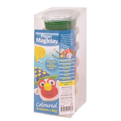Paper Magiclay 240g - Primary Colours 6 x 40g Air Dry Paper Clay