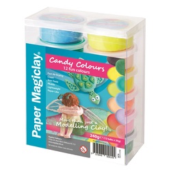 Paper Magiclay - Candy Colours 12 x 20g Air Dry Paper Clay