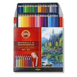 Koh-i-noor Mondeluz Aquarelle Watercolour Pencils Box of 48