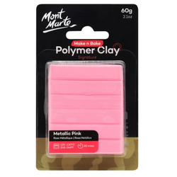 Mont Marte Make n Bake Polymer Clay 60g - Metallic Pink