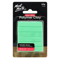 Mont Marte Make n Bake Polymer Clay 60g - Metallic Green